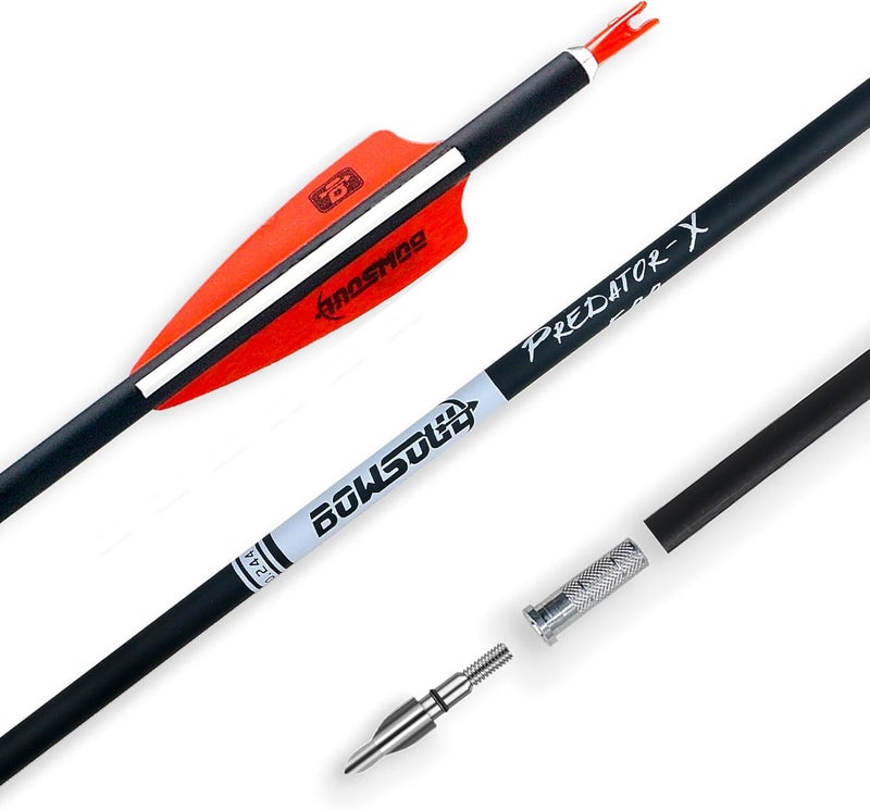 BOWSOUL 31Inch Carbon Arrows for Target Practice Hunting Arrow with Removable Tips for Compound & Recurve Bow(Pack of 12) - Image 5
